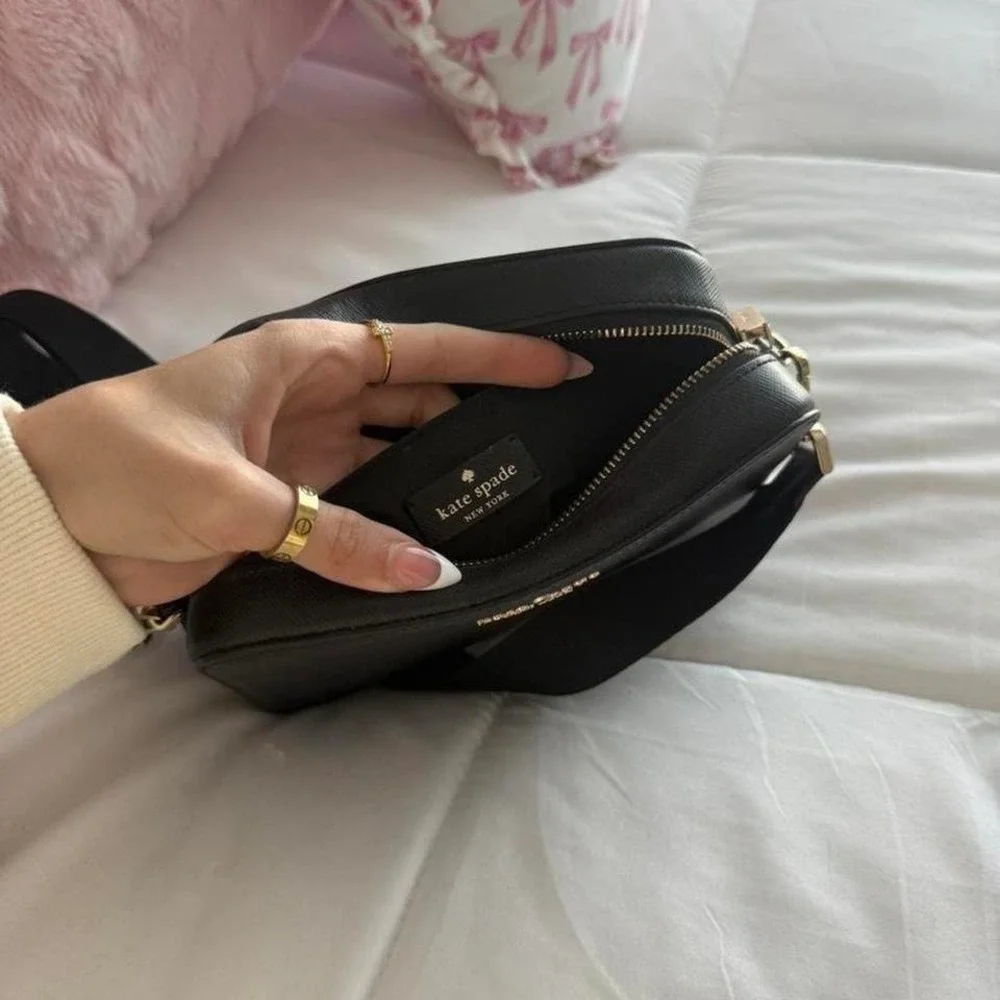 Black‎ leather Kate spade crossbody shoulder bag